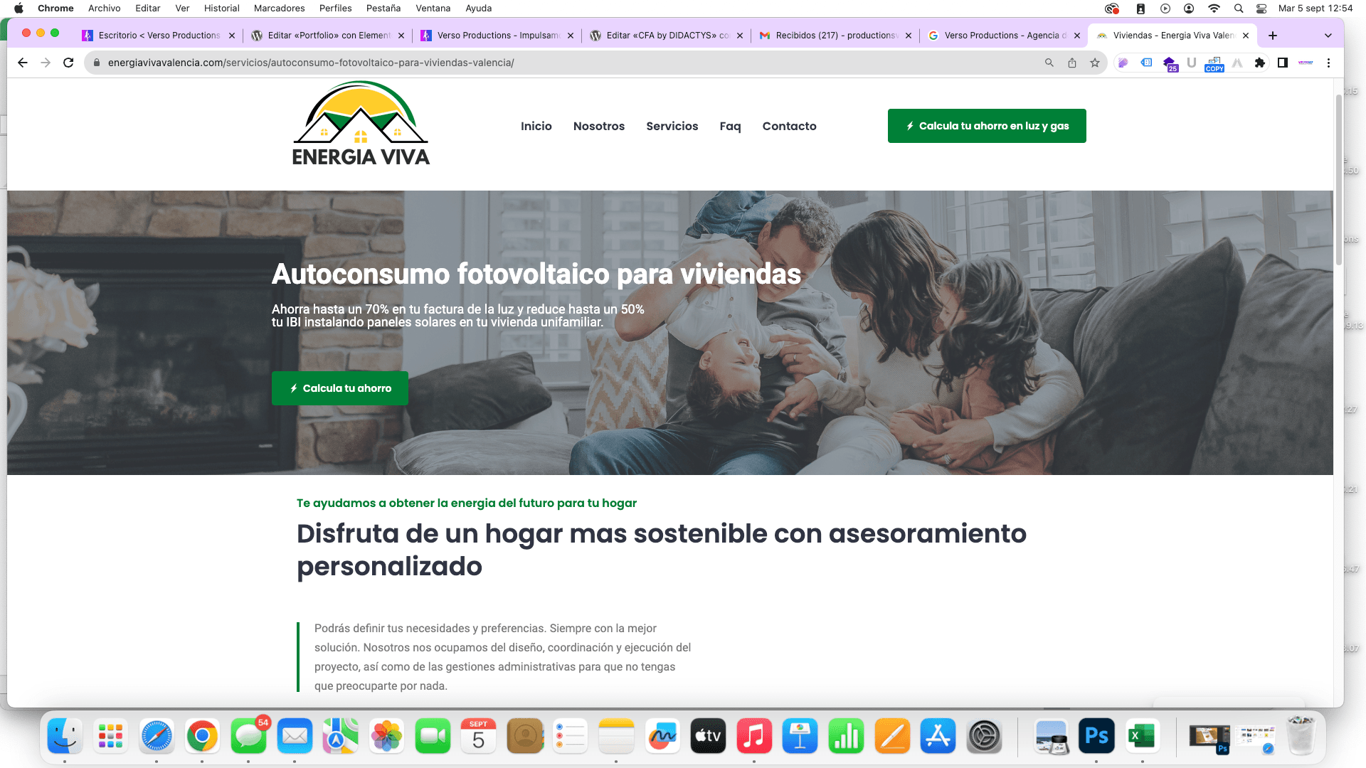 Energía Viva Valencia — Web · RRSS · SEO · caso de éxito Verso Productions
