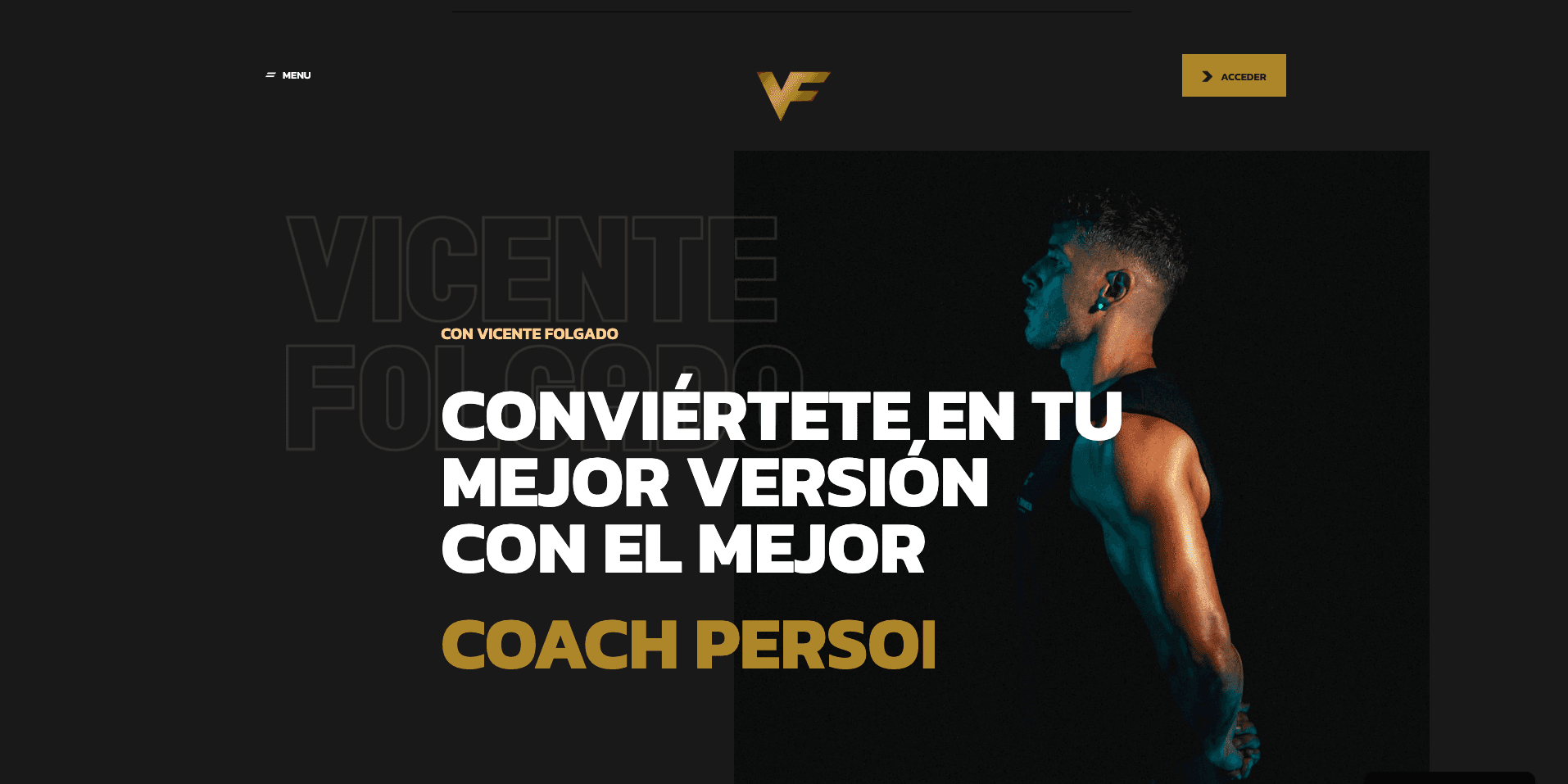 VF Entrenador Personal — Web · Diseño · SEO · Verso Productions Valencia