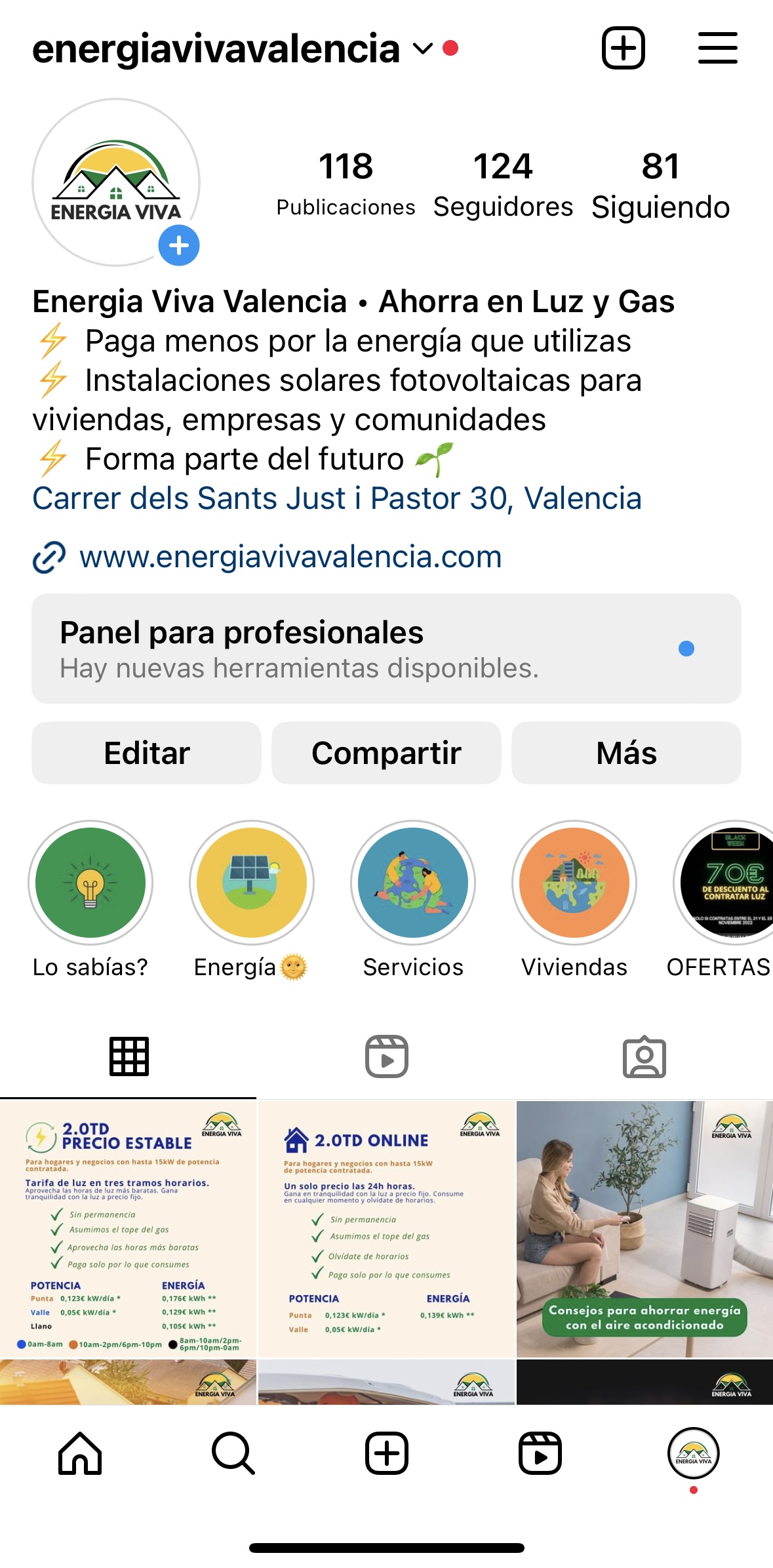 Energía Viva Valencia — Gestión de redes sociales (1)